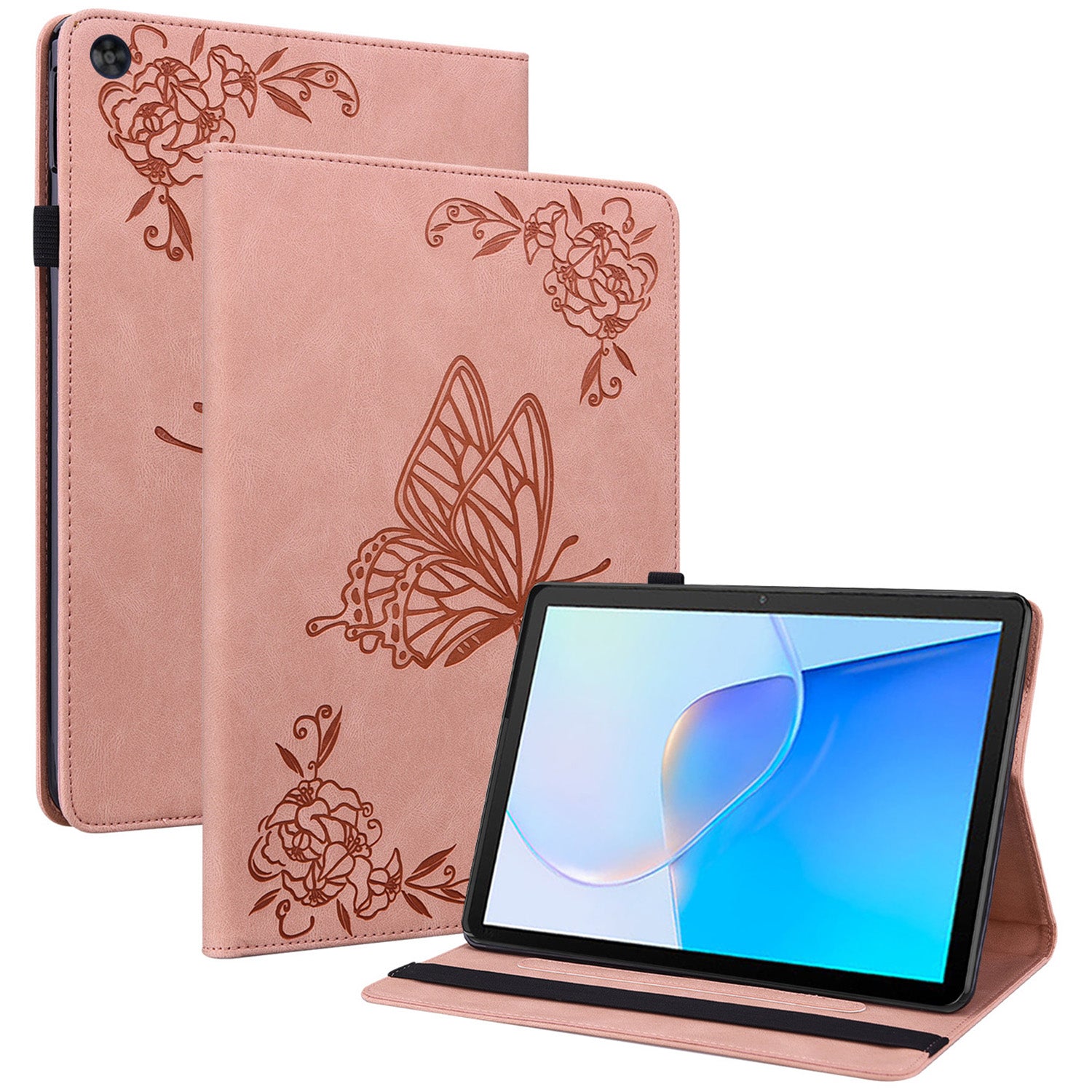 For Huawei MatePad SE 10.4 inch Flip Cover Butterfly Flower Imprinted PU Leather Card Holder Stand Tablet Case with Pencil Holder For Huawei MatePad SE 10.4 inch Flip Cover Butterfly Flower Imprinted PU Leather Card Holder Stand Tablet Case with Pencil Holder